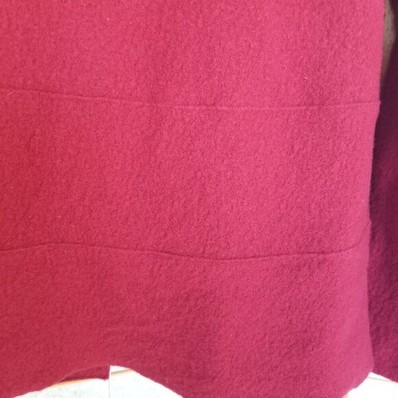 Elemente Clemente 100% Italian Boiled Wool Red Cardigan Sweater Coat Size 8 - Picture 7 of 12
